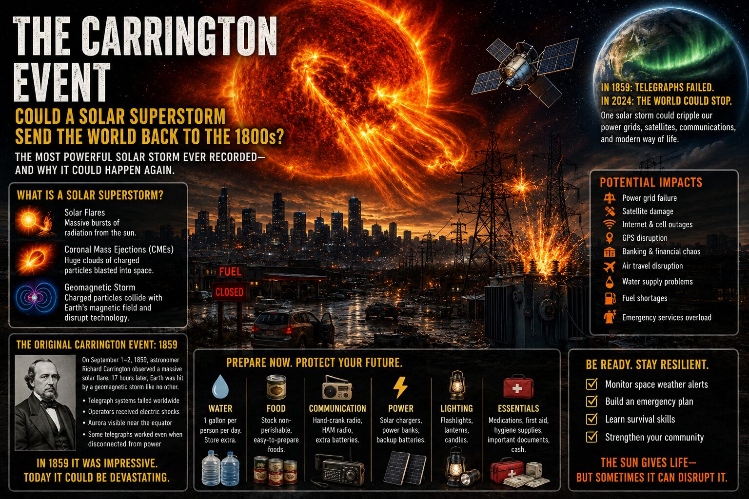 The Carrington Event: Could a Solar Superstorm Send the World Back to the 1800s?