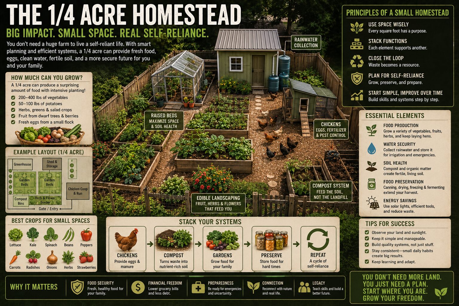 The 1/4 Acre Homestead: Building Self-Reliance on Small Land
