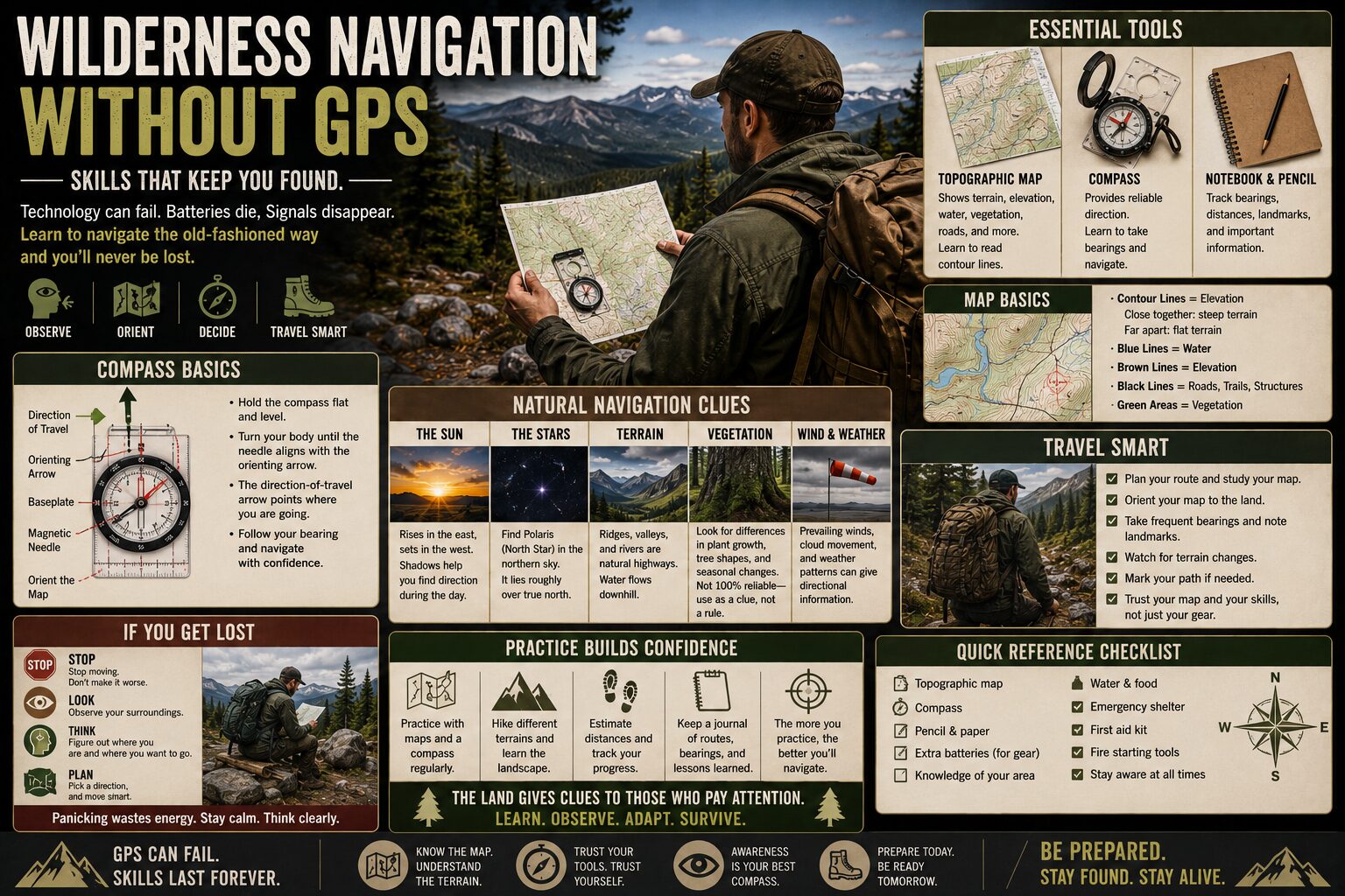 Wilderness Navigation Without GPS